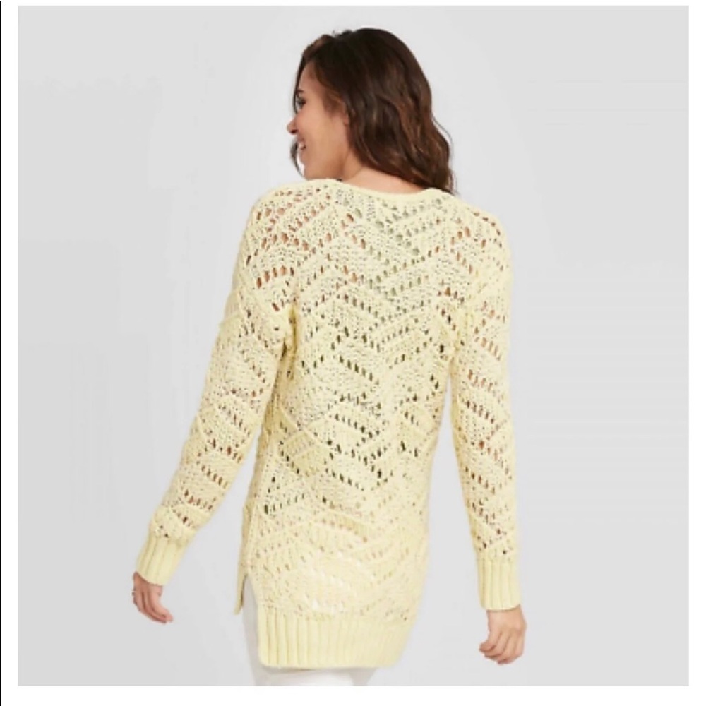 Universal Thread Open Stitch Yellow Tunic Sweater,
Size Large - Picture 2 of 6